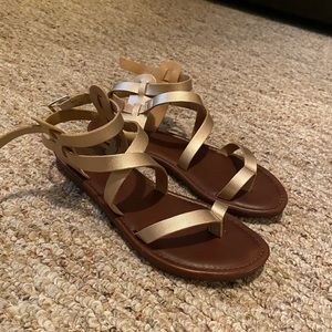 Nine West Gold Gladiator Sandals